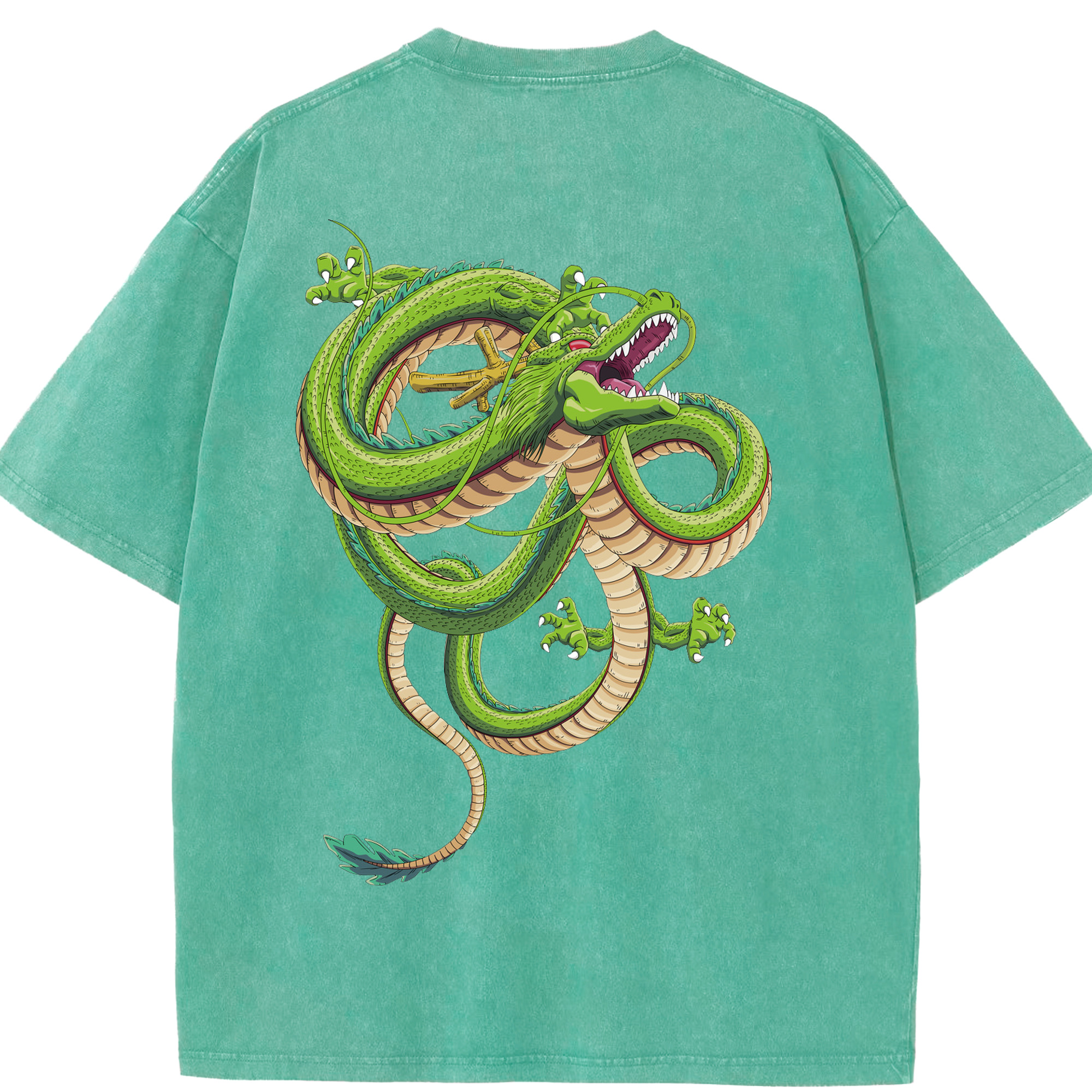 （画像用） ドラゴンボール 神龍 シェンロン DRAGON BALL Shenron 綿100% ヴィンテージ風 半袖Tシャツ（背面プリント）